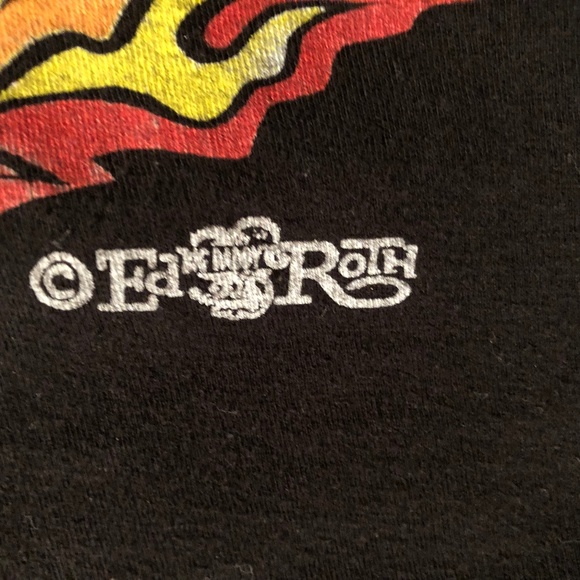 black Rat Fink "Burnin Love" ladies' v-neck t-shirt - Picture 4 of 7